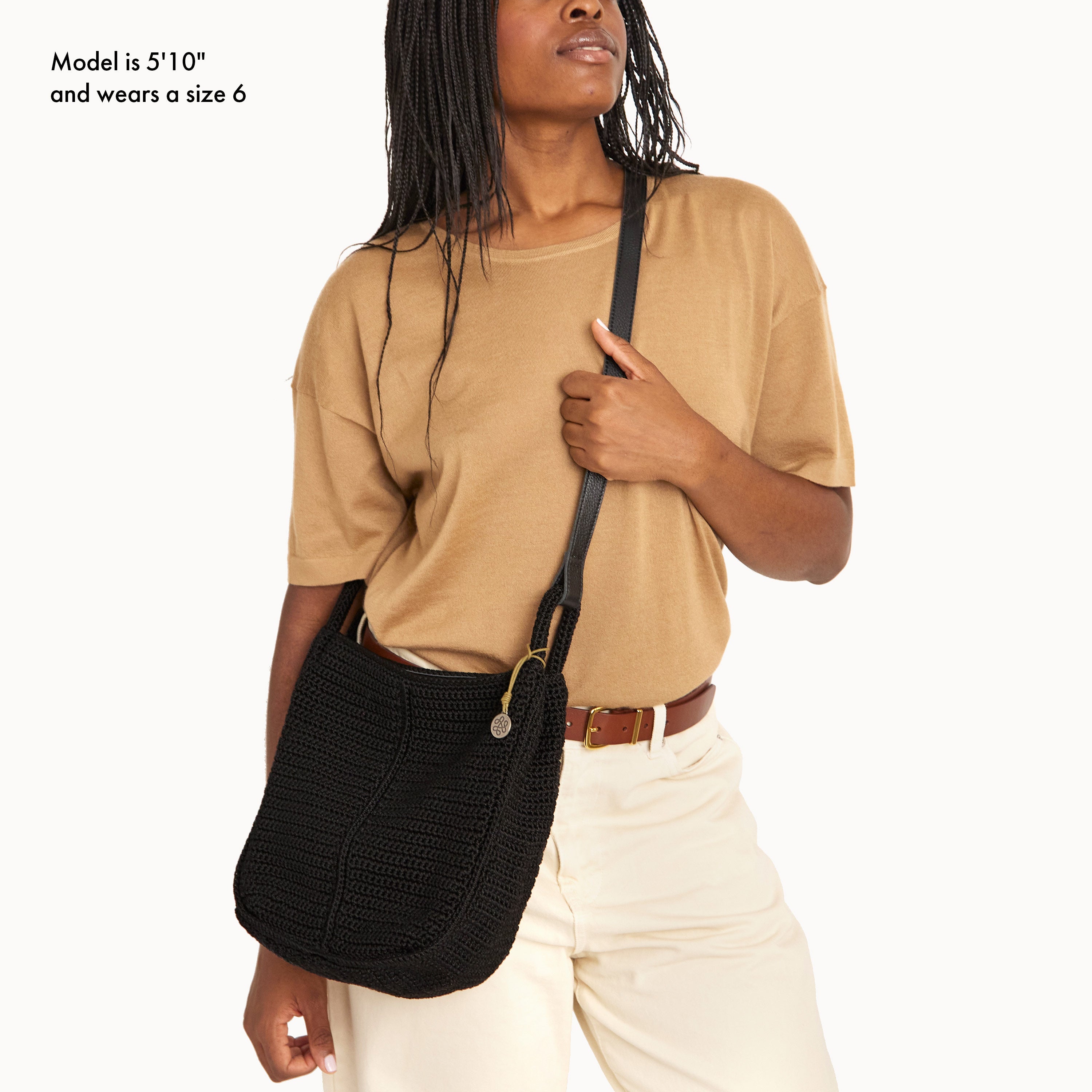 The Sak Los Feliz Crossbody - Hand Crochet - Black