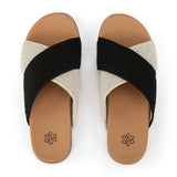 The Sak Penelope Sandal - Hand Crochet - Black Ecru Block