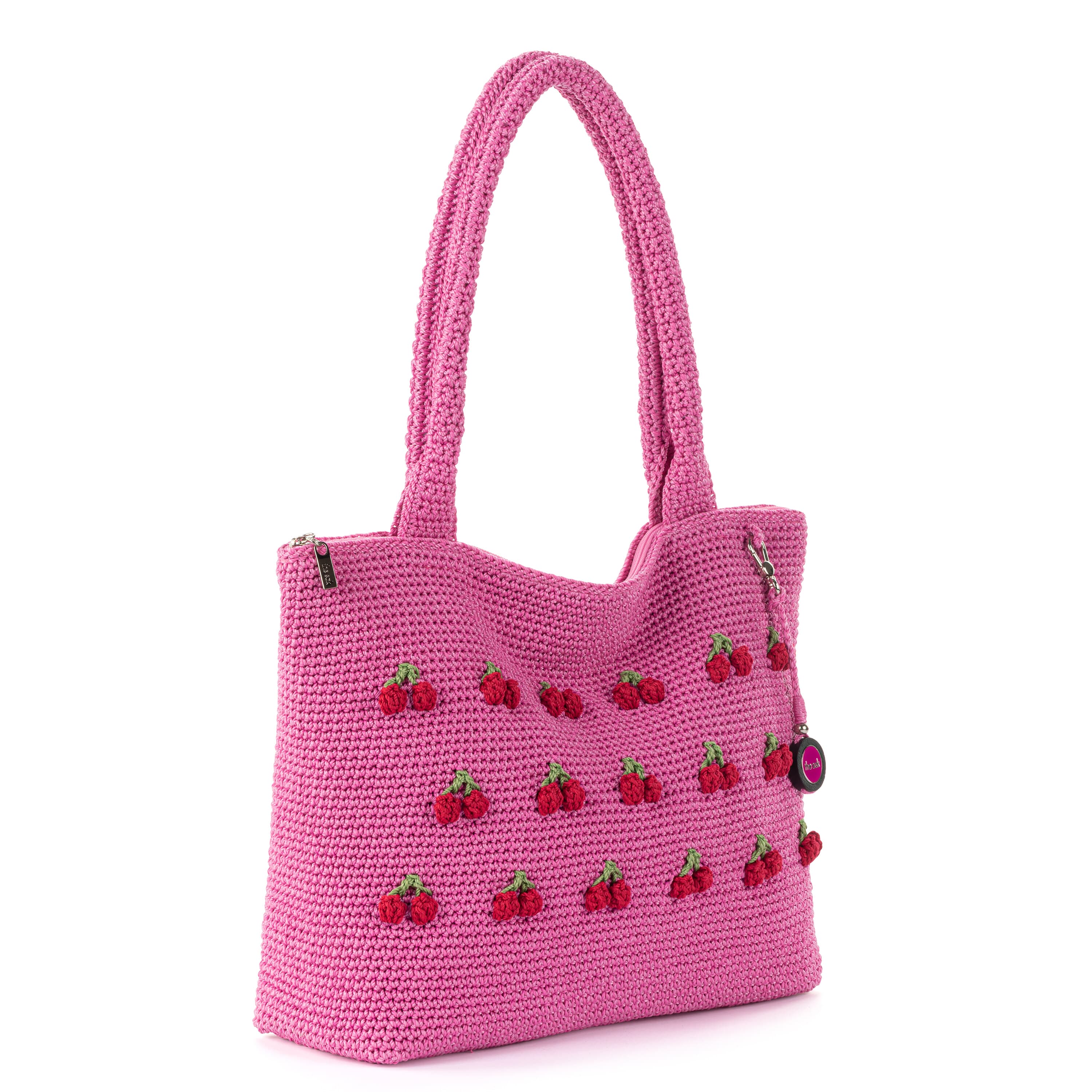 The Sak Crafted Classic Carryall - Hand Crochet - Pink Cherries