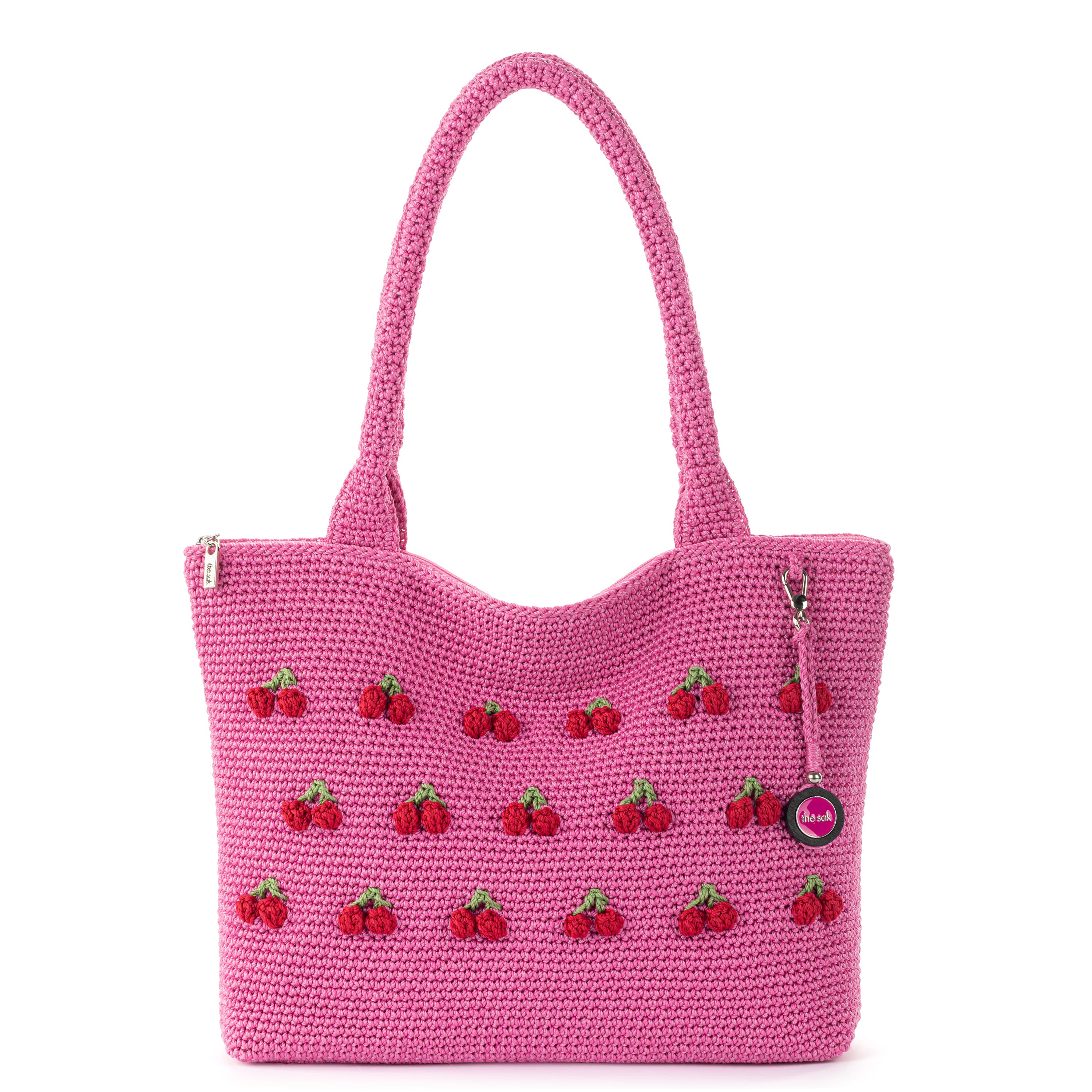 The Sak Crafted Classic Carryall - Hand Crochet - Pink Cherries