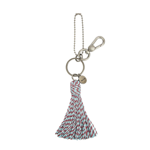 The Sak Dangles - Hand Crochet - Pale Aqua and Bing Cherry