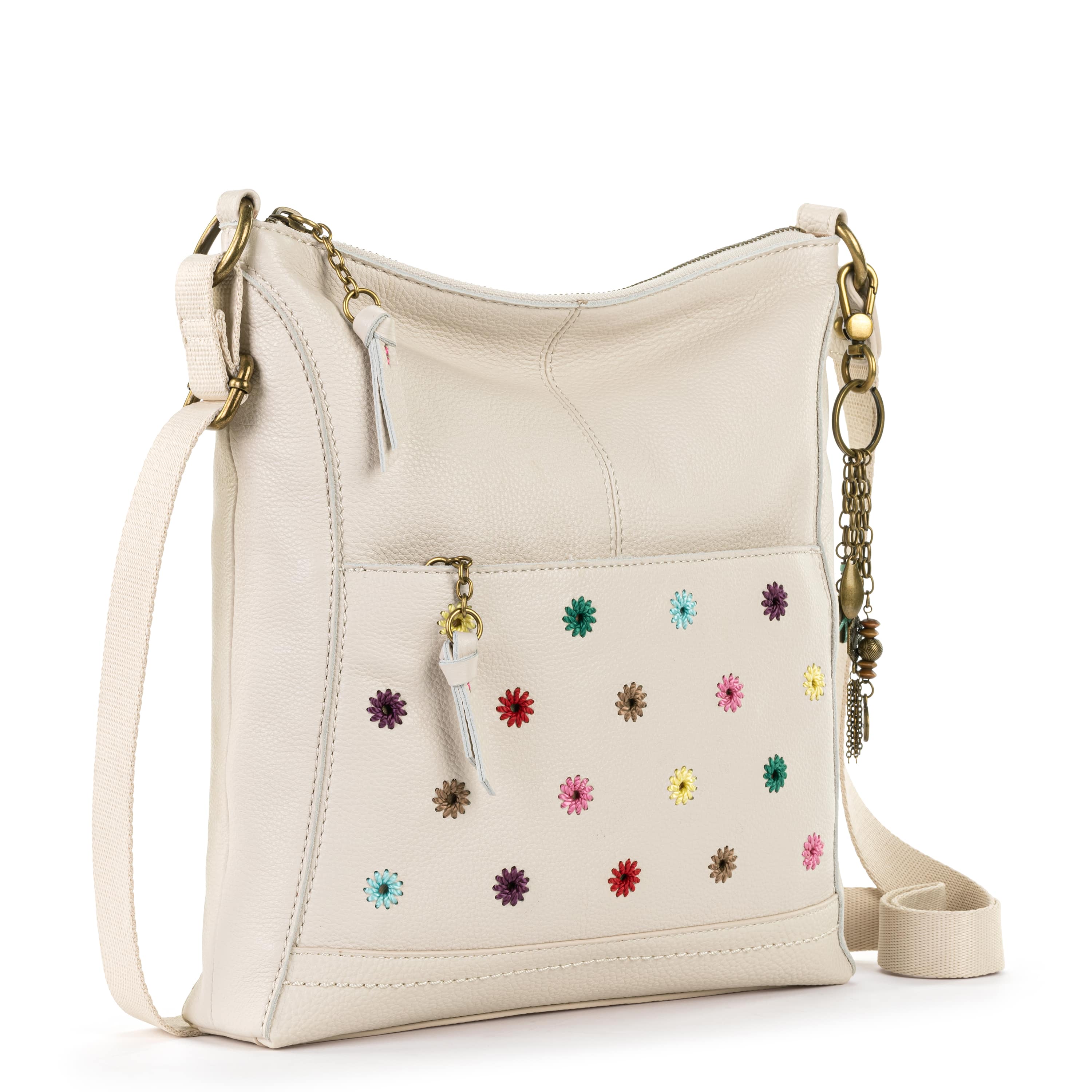 The Sak Lucia Crossbody - Leather - Stone Multi Eyelet