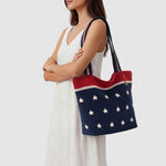 The Sak Casual Classics Tote - Hand Crochet - Denim Natural Stars