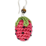 The Sak Cyrus Charm Earrings - Hand Crochet - Strawberry