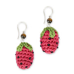 The Sak Cyrus Charm Earrings - Hand Crochet - Strawberry