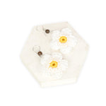 The Sak Leilani Floral Earrings - Hand Crochet - Natural