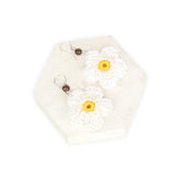 The Sak Leilani Floral Earrings - Hand Crochet - Natural