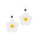 The Sak Leilani Floral Earrings - Hand Crochet - Natural