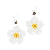 The Sak Leilani Floral Earrings - Hand Crochet - Natural