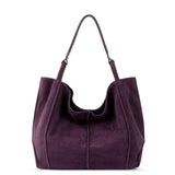 The Sak Los Feliz Large Tote and Iris Smartphone Wallet Bundle - Leather - Aubergine Suede