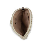 The Sak Circle Coin Pouch - Hand Crochet - Natural Black Heart