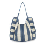 The Sak Los Feliz Large Tote - Hand Crochet - Maritime Stripe