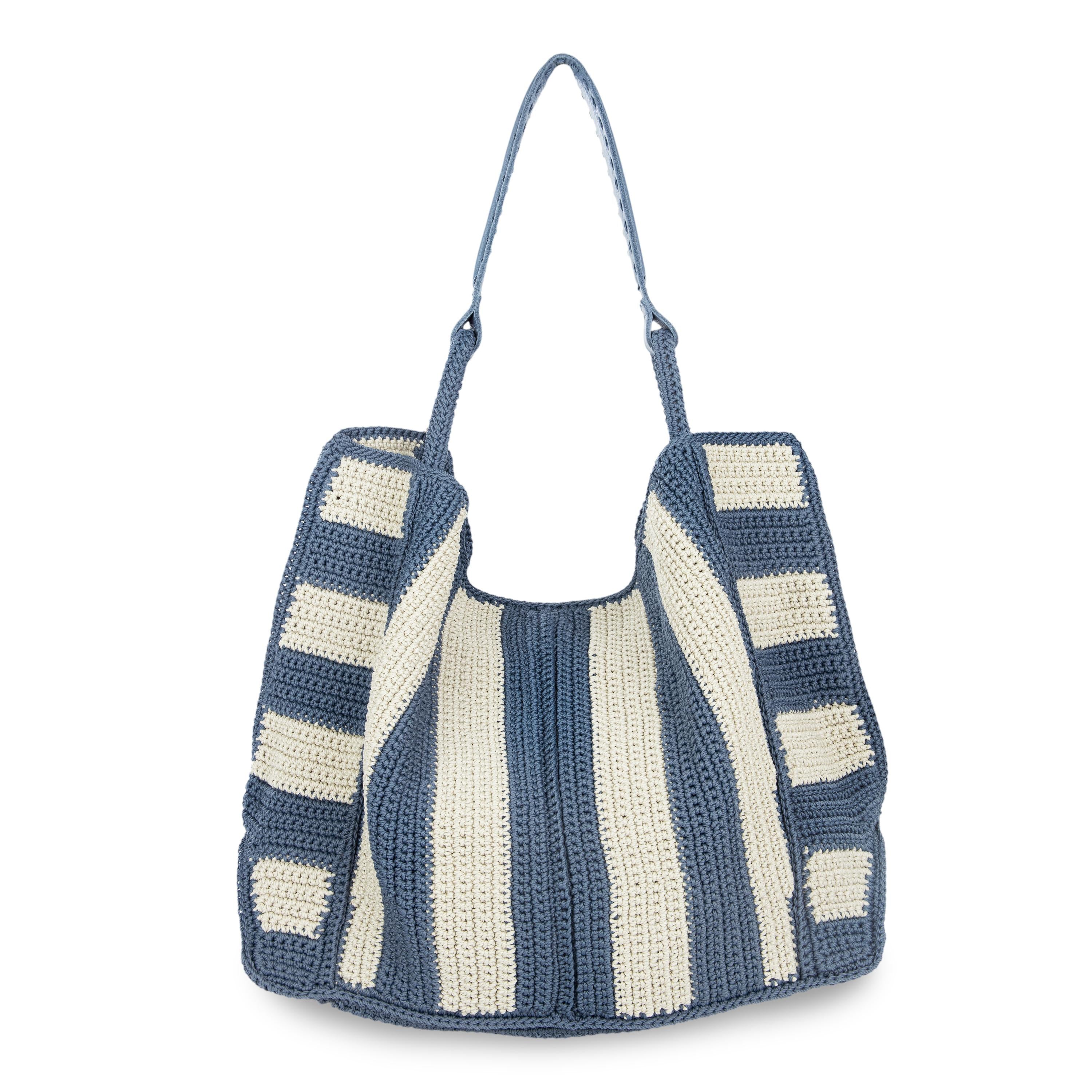 The Sak Los Feliz Large Tote - Hand Crochet - Maritime Stripe