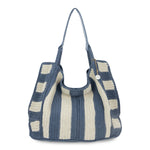 The Sak Los Feliz Large Tote Pouch 3 Piece Set - |Hand Crochet - Maritime Stripe|