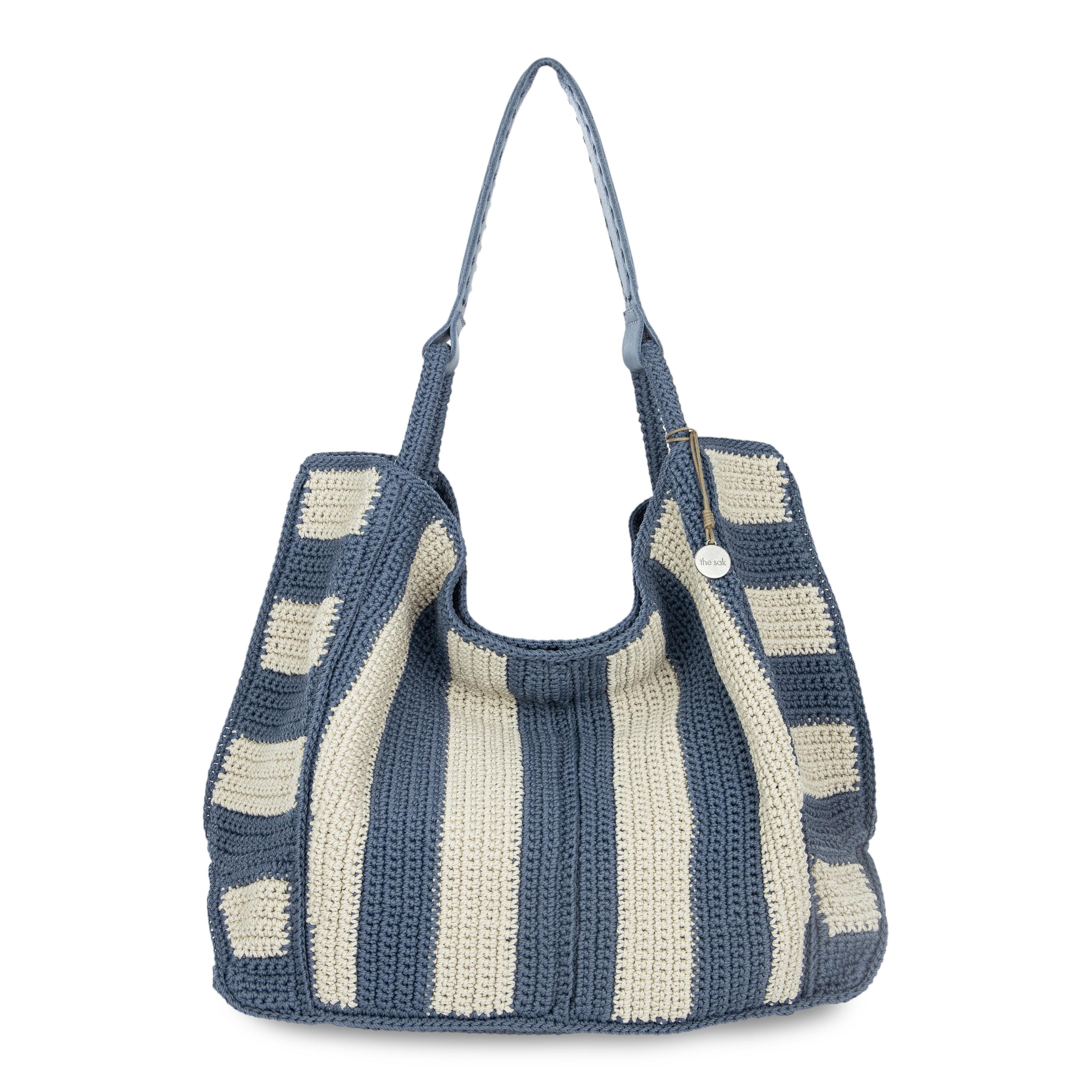 The Sak Los Feliz Large Tote Pouch 3 Piece Set - |Hand Crochet - Maritime Stripe|