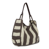 The Sak Los Feliz Large Tote - Hand Crochet - Mushroom Stripe