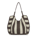 The Sak Los Feliz Large Tote - Hand Crochet - Mushroom Stripe