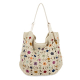 The Sak Los Feliz Large Tote - Hand Crochet - Natural Multi Flowers
