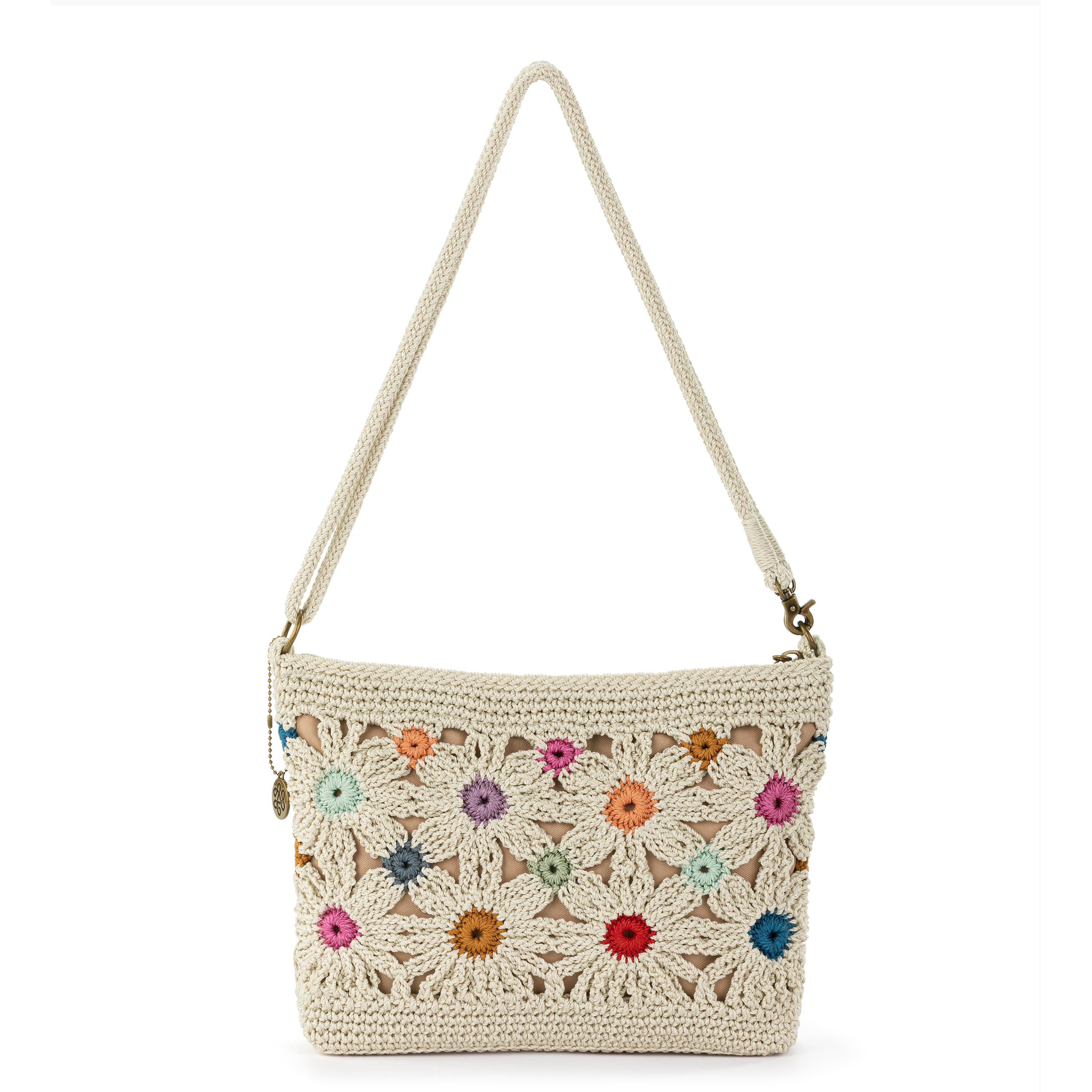 The Sak Lumi Crossbody - Hand Crochet - Natural Multi Flowers