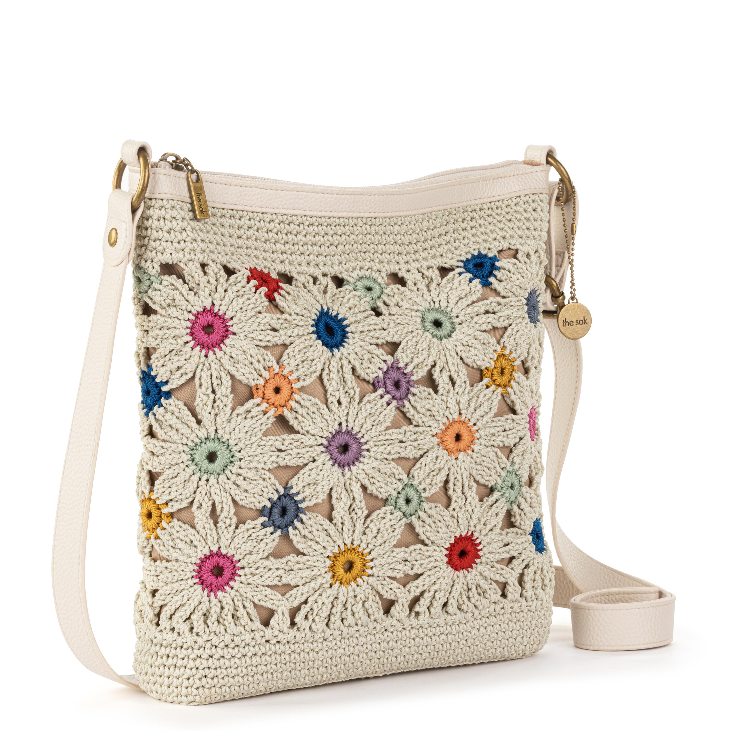 The Sak Lucia Crossbody - Hand Crochet - Natural Multi Flowers
