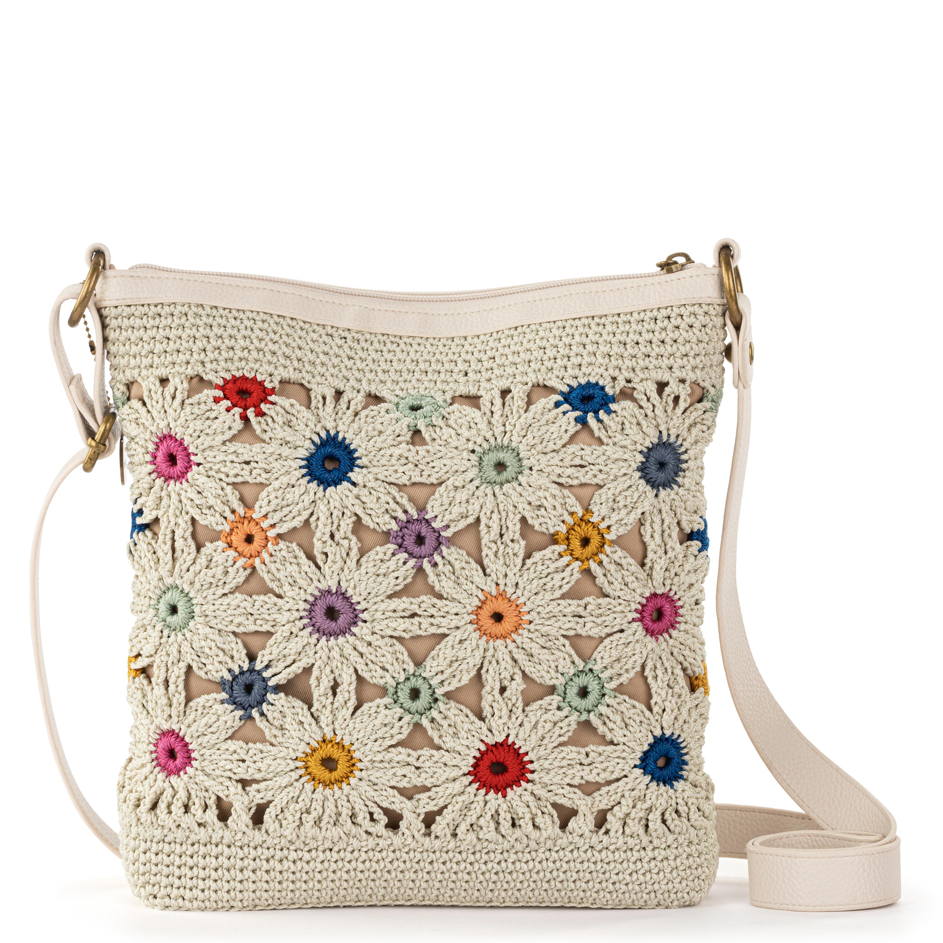 The Sak Lucia Crossbody - Hand Crochet - Natural Multi Flowers