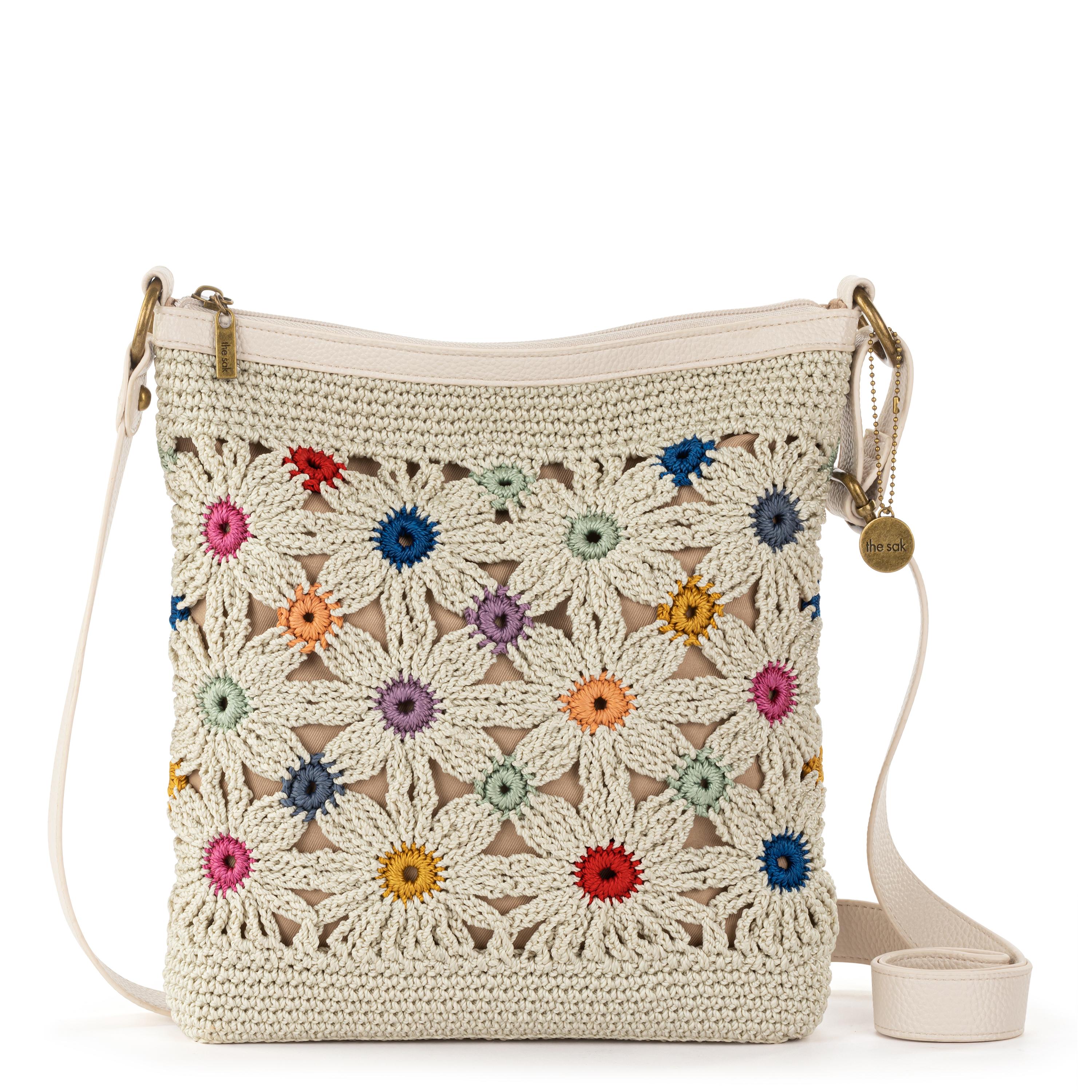The Sak Lucia Crossbody - Hand Crochet - Natural Multi Flowers