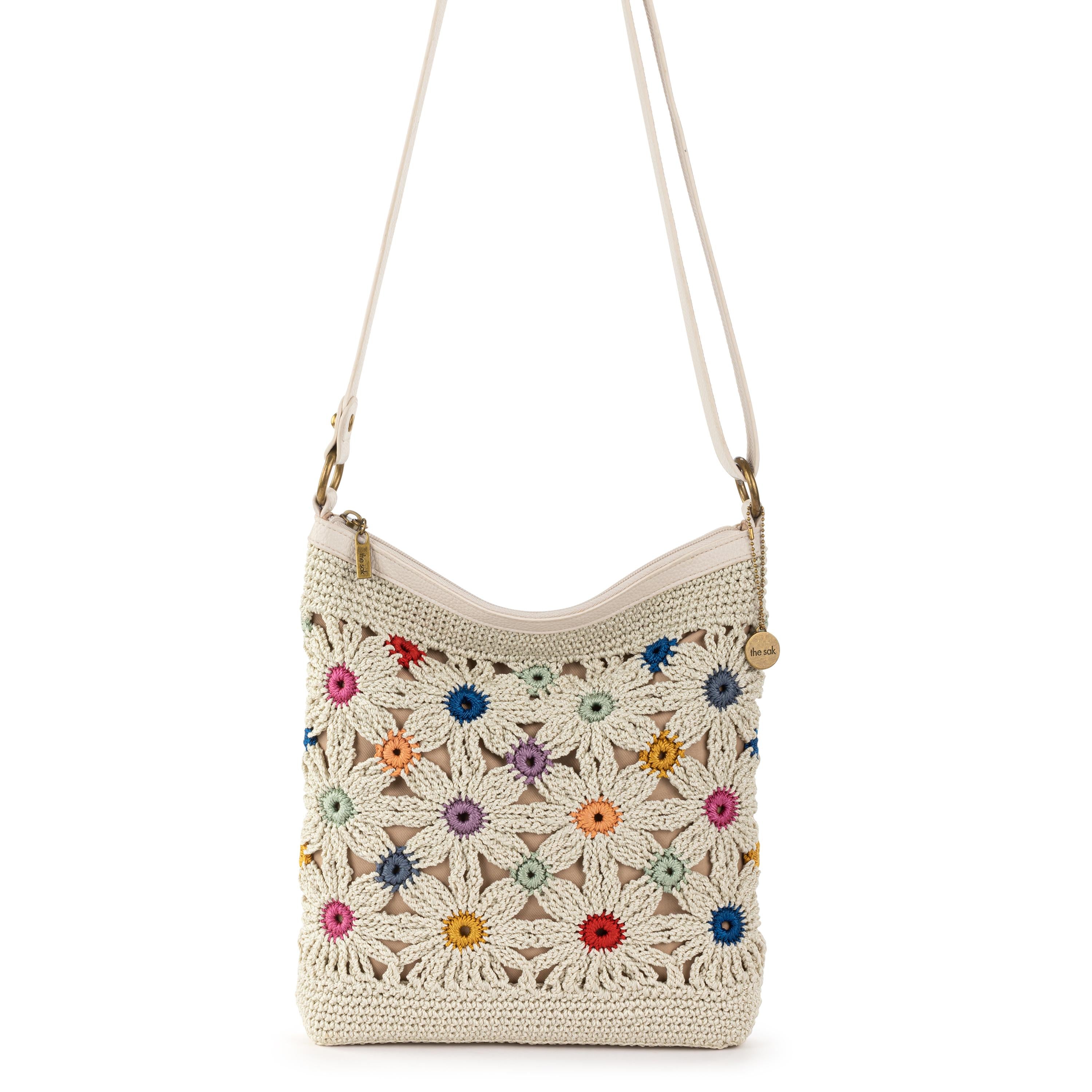 The Sak Lucia Crossbody - Hand Crochet - Natural Multi Flowers