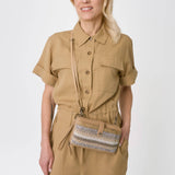 The Sak Iris Smartphone Wallet - Hand Crochet - Sand Stripe