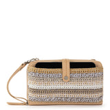 The Sak Iris Smartphone Wallet - Hand Crochet - Sand Stripe