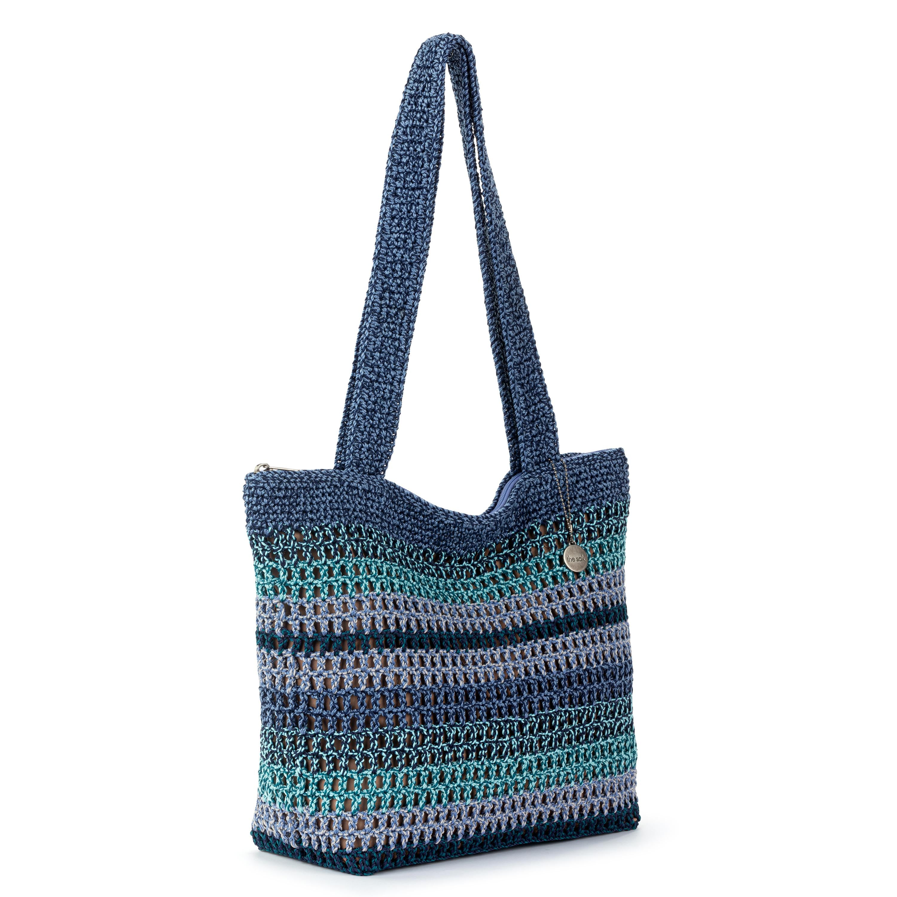 The Sak Casual Classics Tote - Hand Crochet - Lapis Stripe Sayulita