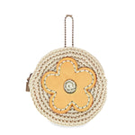 The Sak Circle Coin Pouch - Hand Crochet - Natural Buttercup Flower
