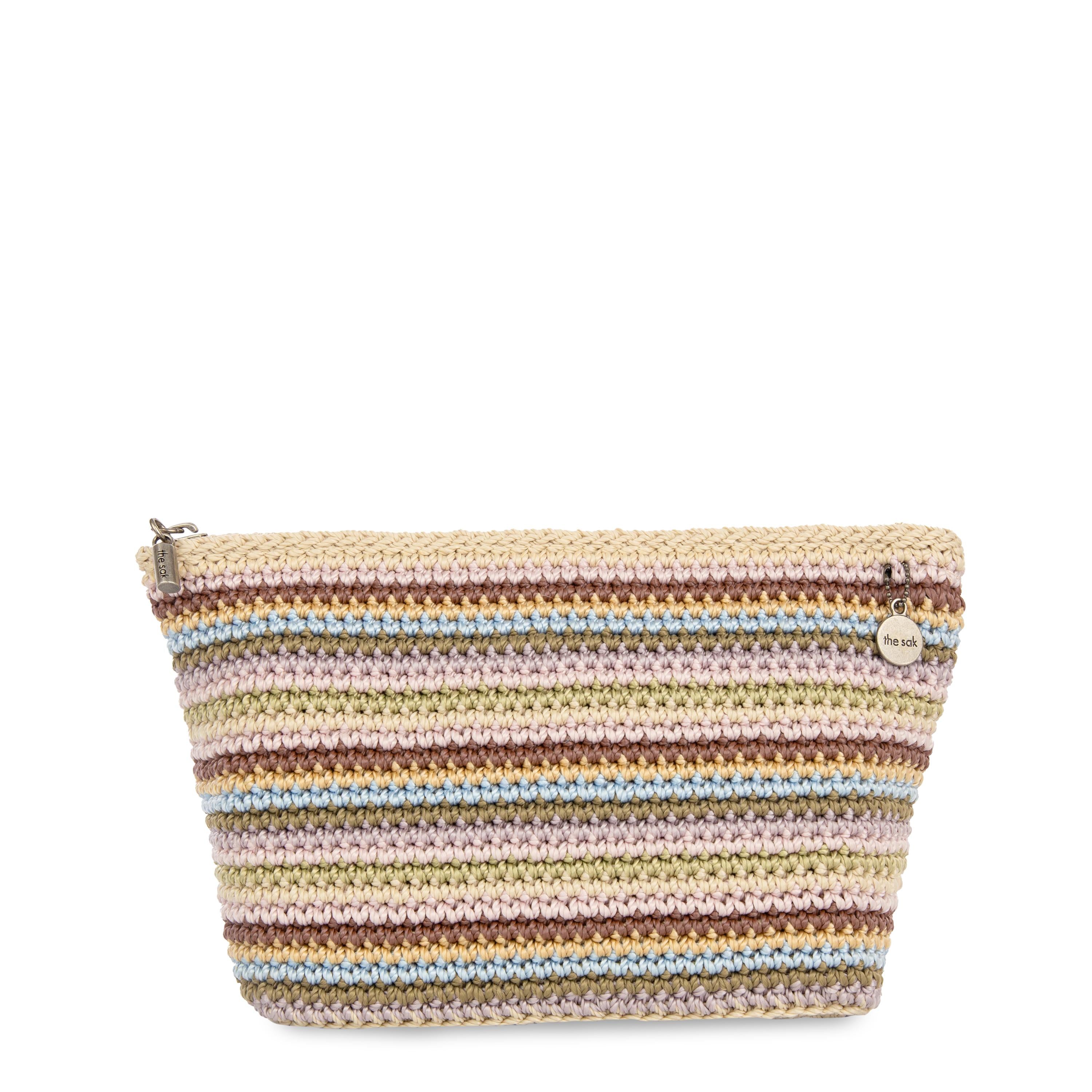 The Sak Essential Pouch - Hand Crochet - Pink Multi Stripe
