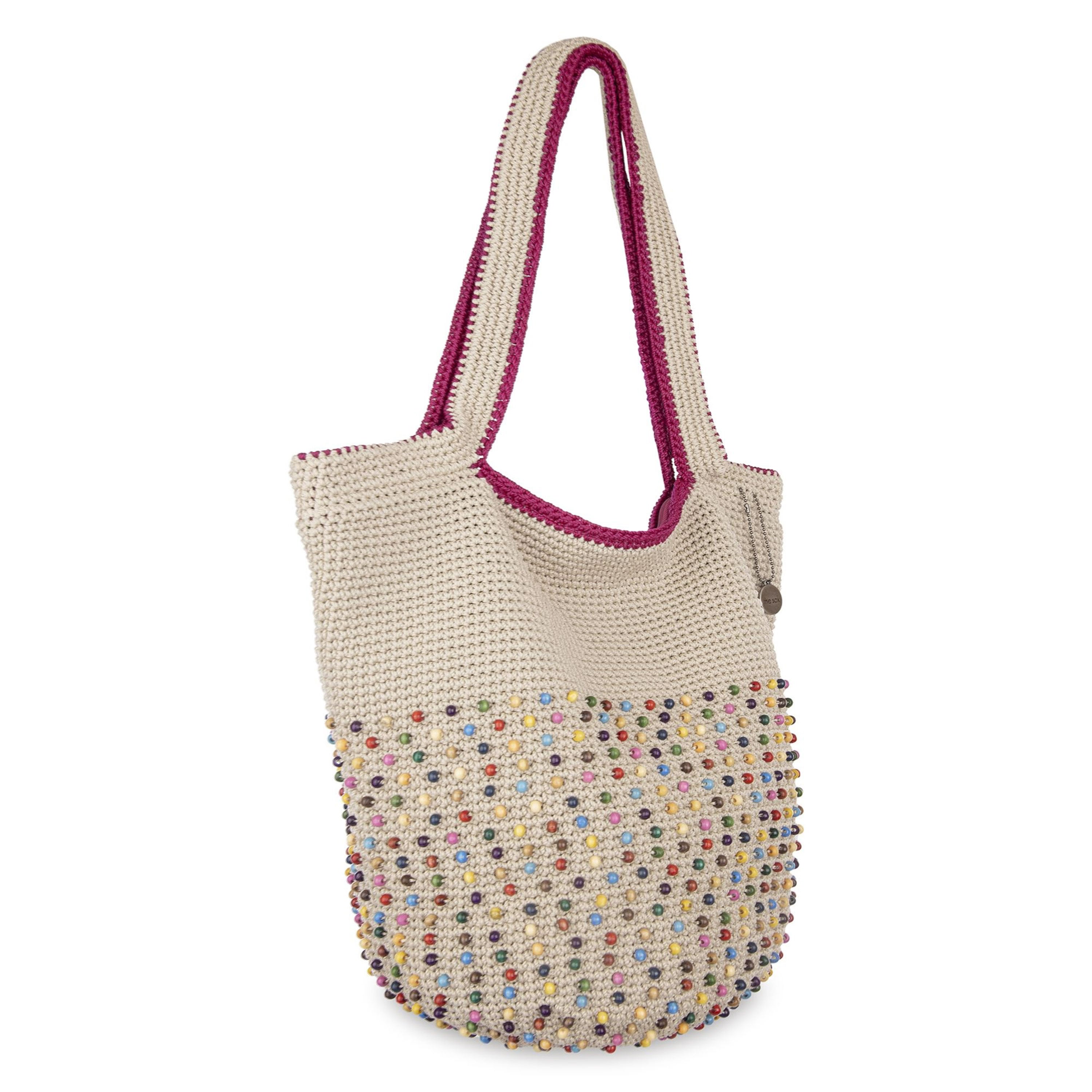 The Sak 120 Hobo - Hand Crochet - Ecru Multi Beads