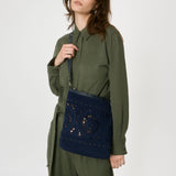 The Sak Lucia Crossbody - Hand Crochet - Denim Medallion