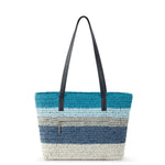 The Sak Metro Tote - Straw - Ocean Stripe