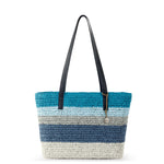 The Sak Metro Tote - Straw - Ocean Stripe
