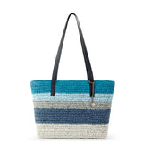 The Sak Metro Tote - Straw - Ocean Stripe