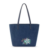 The Sak Metro Tote - Denim - Reef Seascape Embroidery