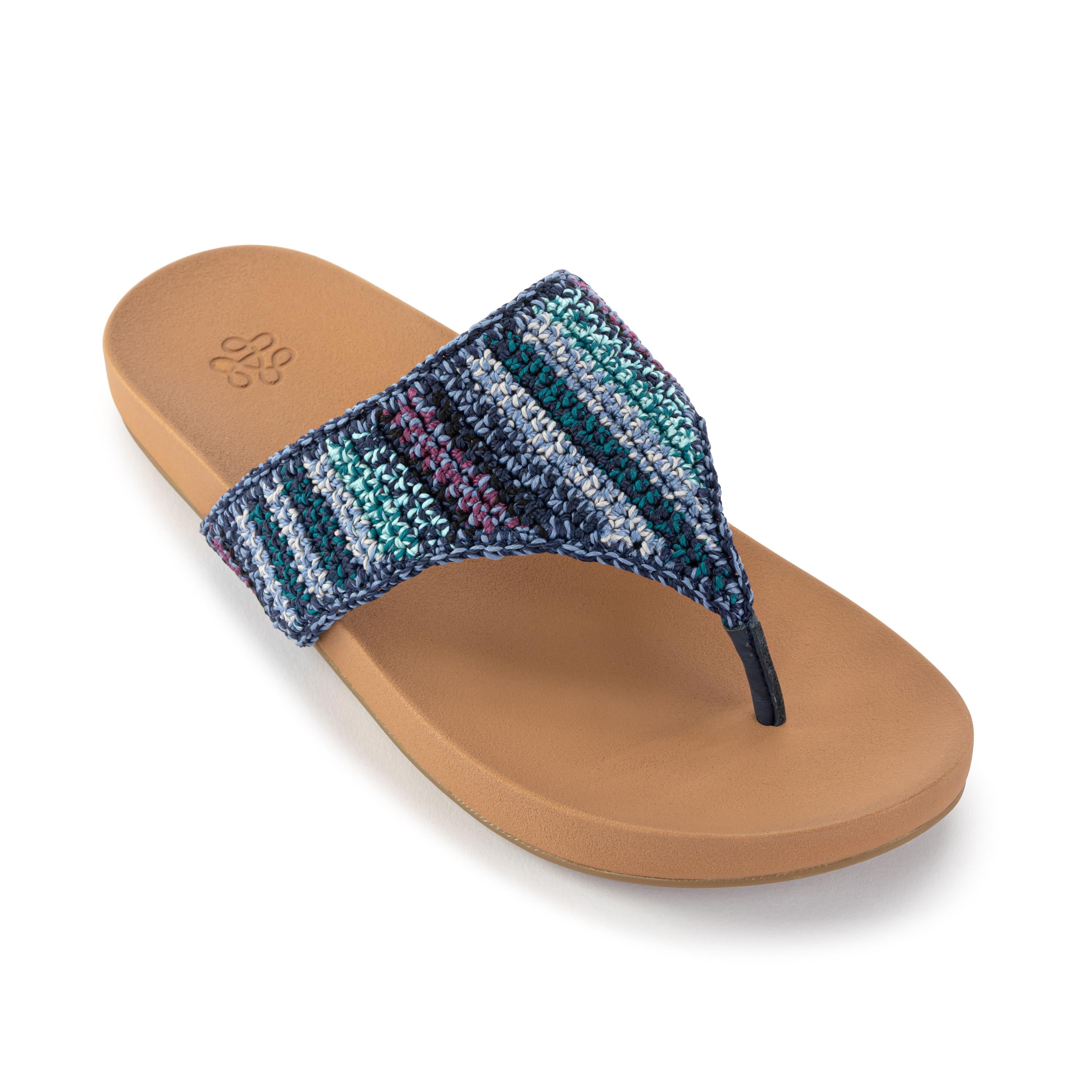 The Sak Everly Sandal - Hand Crochet - Lapis Stripe