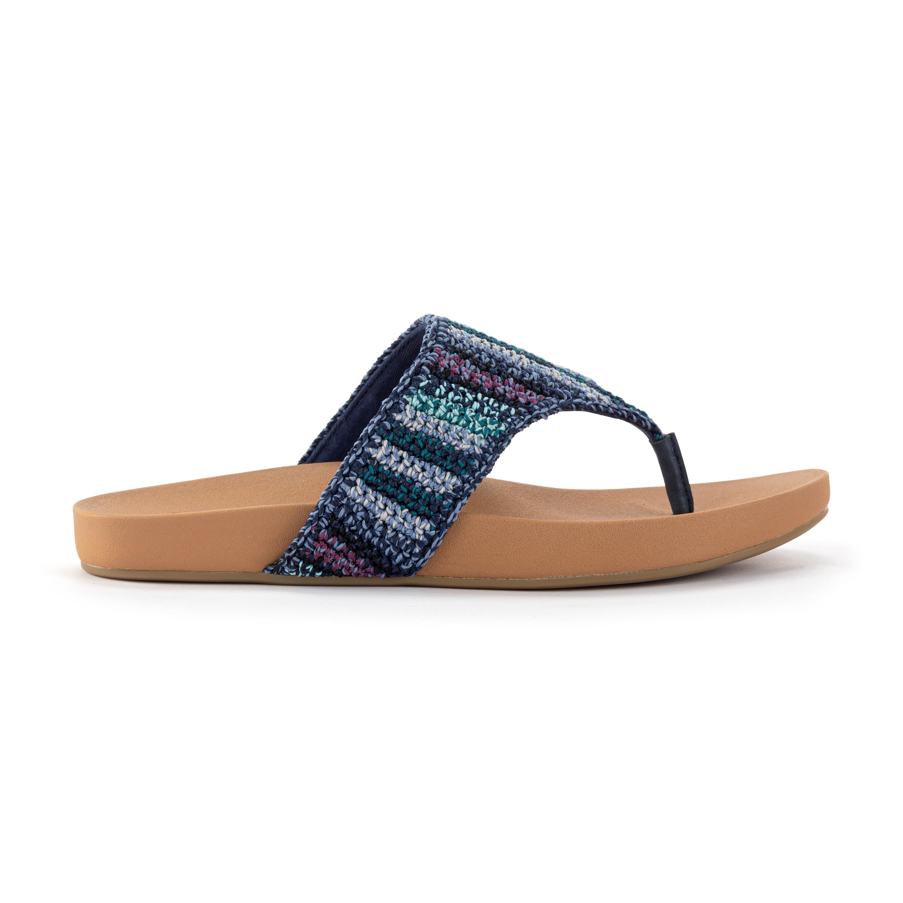 The Sak Everly Sandal - Hand Crochet - Lapis Stripe