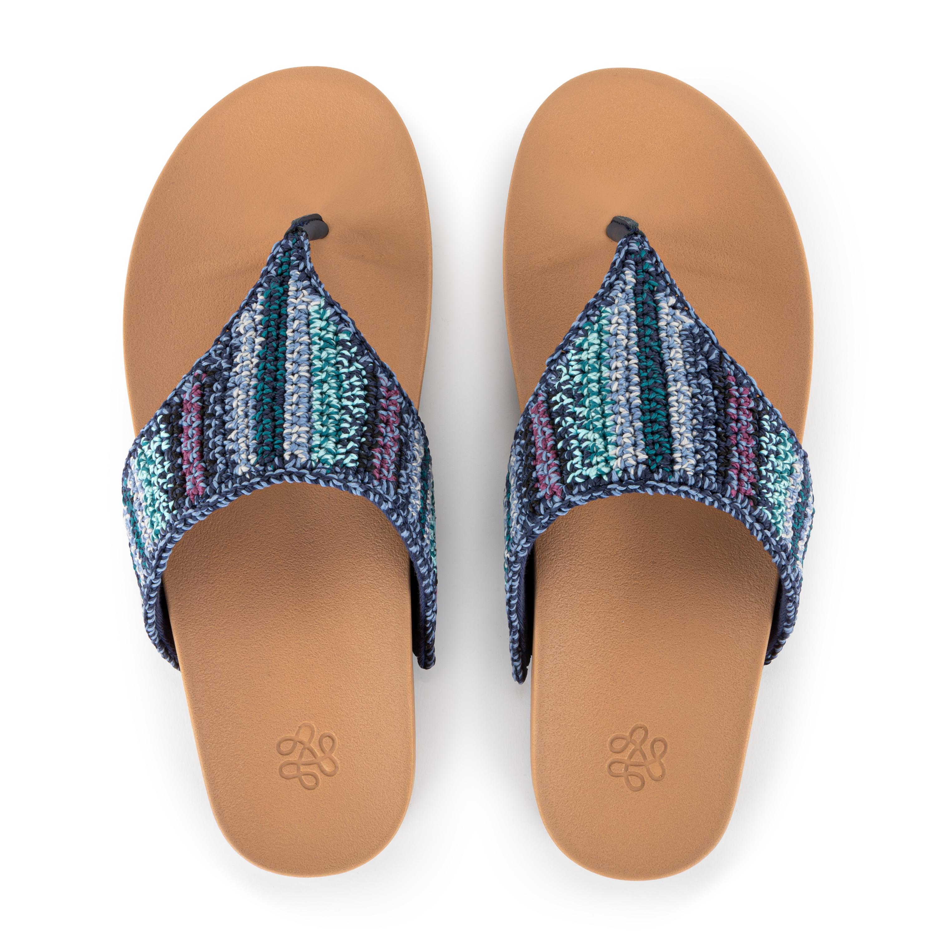 The Sak Everly Sandal - Hand Crochet - Lapis Stripe