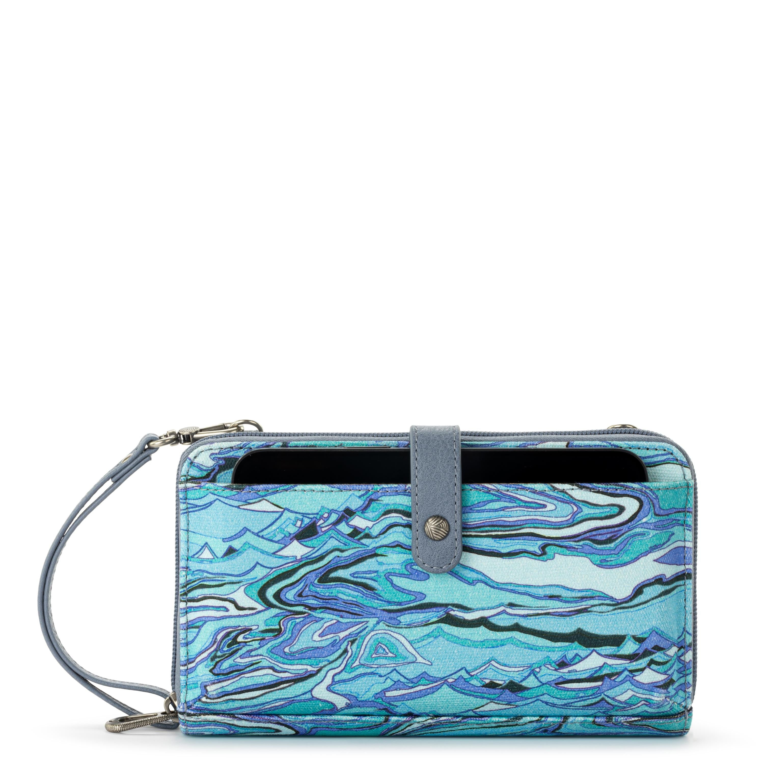 Sakroots Iris Large Smartphone Crossbody - |Canvas - Reef Water Nation|