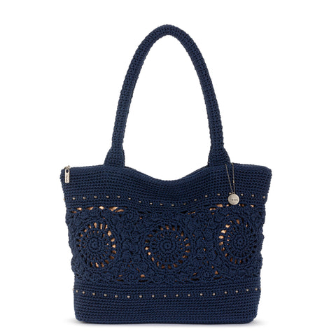 The Sak Crafted Classic Carryall - Hand Crochet - Denim Medallion