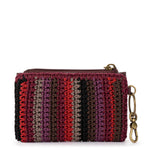 The Sak Encino Essential Wallet - Hand Crochet - Black Cherry Stripe
