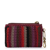 The Sak Encino Essential Wallet - Hand Crochet - Black Cherry Stripe
