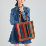 The Sak Lanie Market Tote - Hand Crochet - Serape Stripe