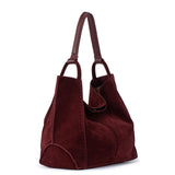 The Sak Los Feliz Large Tote - Leather - Black Cherry Suede