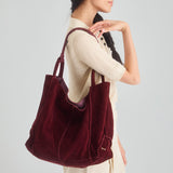 The Sak Los Feliz Large Tote - Leather - Black Cherry Suede