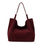 The Sak Los Feliz Large Tote - Leather - Black Cherry Suede