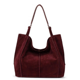 The Sak Los Feliz Large Tote - Leather - Black Cherry Suede